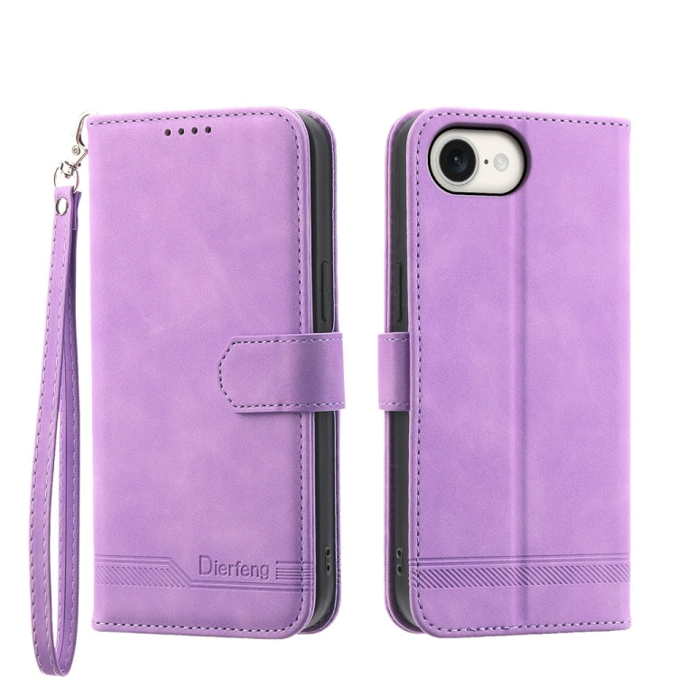 Étui de téléphone en cuir PU hybride TPU Dierfeng Dream Line, Pour iPhone 17 Pro Max, Pour iPhone 17 Pro, Pour iPhone 17, Pour iPhone Air, Pour iPhone 16e, Pour iPhone 16 Pro Max, Pour iPhone 16 Pro, Pour iPhone 16 Plus