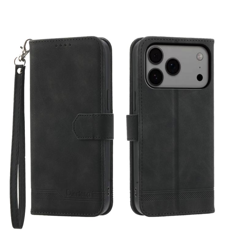 Étui de téléphone en cuir PU hybride TPU Dierfeng Dream Line, Pour iPhone 17 Pro Max, Pour iPhone 17 Pro, Pour iPhone 17, Pour iPhone Air, Pour iPhone 16e, Pour iPhone 16 Pro Max, Pour iPhone 16 Pro, Pour iPhone 16 Plus