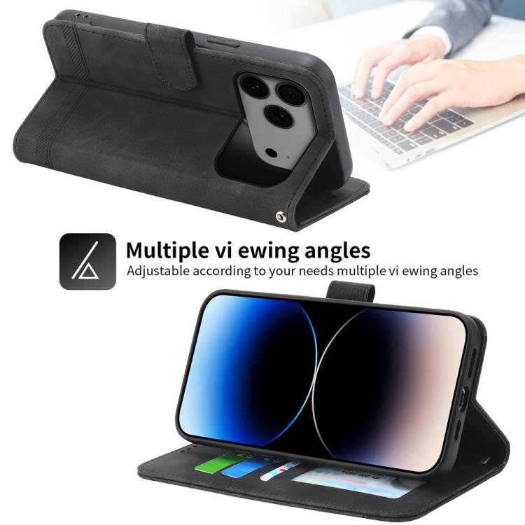 Étui de téléphone en cuir PU hybride TPU Dierfeng Dream Line, Pour iPhone 17 Pro Max, Pour iPhone 17 Pro, Pour iPhone 17, Pour iPhone Air, Pour iPhone 16e, Pour iPhone 16 Pro Max, Pour iPhone 16 Pro, Pour iPhone 16 Plus