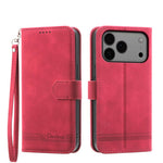 Étui de téléphone en cuir PU hybride TPU Dierfeng Dream Line, Pour iPhone 17 Pro Max, Pour iPhone 17 Pro, Pour iPhone 17, Pour iPhone Air, Pour iPhone 16e, Pour iPhone 16 Pro Max, Pour iPhone 16 Pro, Pour iPhone 16 Plus