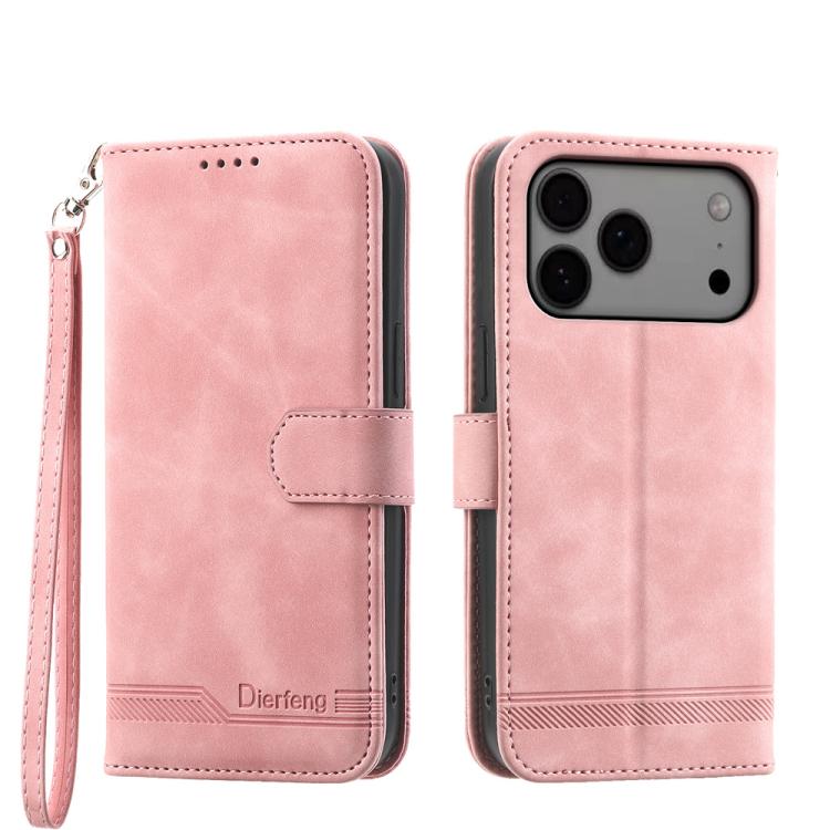 Étui de téléphone en cuir PU hybride TPU Dierfeng Dream Line, Pour iPhone 17 Pro Max, Pour iPhone 17 Pro, Pour iPhone 17, Pour iPhone Air, Pour iPhone 16e, Pour iPhone 16 Pro Max, Pour iPhone 16 Pro, Pour iPhone 16 Plus