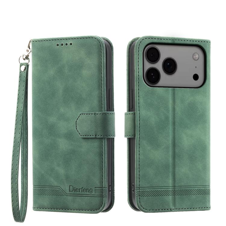 Étui de téléphone en cuir PU hybride TPU Dierfeng Dream Line, Pour iPhone 17 Pro Max, Pour iPhone 17 Pro, Pour iPhone 17, Pour iPhone Air, Pour iPhone 16e, Pour iPhone 16 Pro Max, Pour iPhone 16 Pro, Pour iPhone 16 Plus