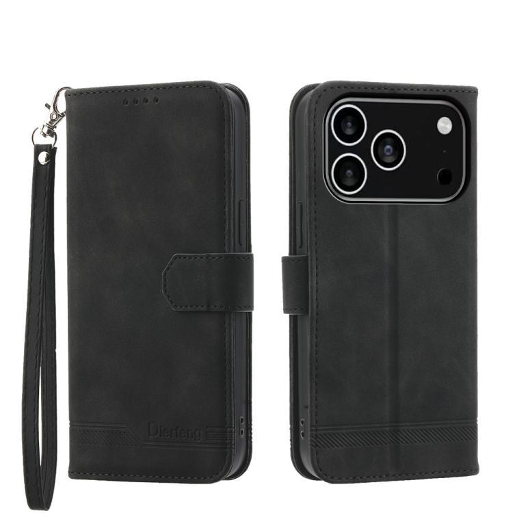 Étui de téléphone en cuir PU hybride TPU Dierfeng Dream Line, Pour iPhone 17 Pro Max, Pour iPhone 17 Pro, Pour iPhone 17, Pour iPhone Air, Pour iPhone 16e, Pour iPhone 16 Pro Max, Pour iPhone 16 Pro, Pour iPhone 16 Plus