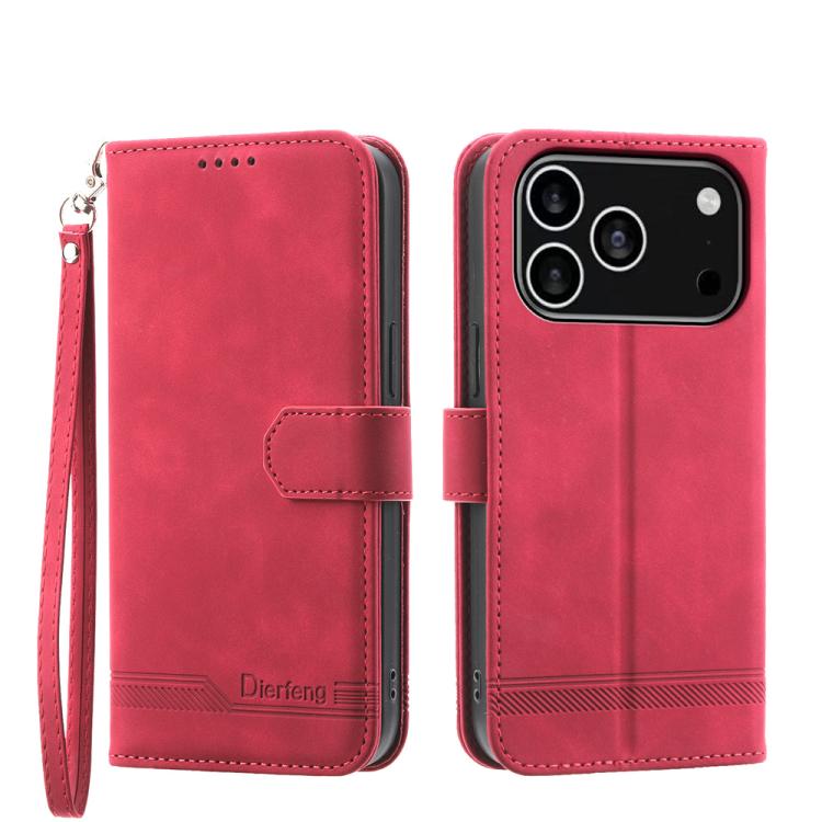 Étui de téléphone en cuir PU hybride TPU Dierfeng Dream Line, Pour iPhone 17 Pro Max, Pour iPhone 17 Pro, Pour iPhone 17, Pour iPhone Air, Pour iPhone 16e, Pour iPhone 16 Pro Max, Pour iPhone 16 Pro, Pour iPhone 16 Plus