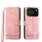 Étui de téléphone en cuir PU hybride TPU Dierfeng Dream Line, Pour iPhone 17 Pro Max, Pour iPhone 17 Pro, Pour iPhone 17, Pour iPhone Air, Pour iPhone 16e, Pour iPhone 16 Pro Max, Pour iPhone 16 Pro, Pour iPhone 16 Plus