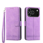 Étui de téléphone en cuir PU hybride TPU Dierfeng Dream Line, Pour iPhone 17 Pro Max, Pour iPhone 17 Pro, Pour iPhone 17, Pour iPhone Air, Pour iPhone 16e, Pour iPhone 16 Pro Max, Pour iPhone 16 Pro, Pour iPhone 16 Plus