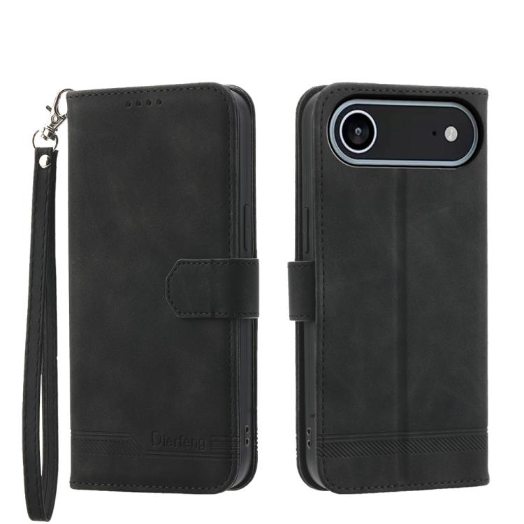 Étui de téléphone en cuir PU hybride TPU Dierfeng Dream Line, Pour iPhone 17 Pro Max, Pour iPhone 17 Pro, Pour iPhone 17, Pour iPhone Air, Pour iPhone 16e, Pour iPhone 16 Pro Max, Pour iPhone 16 Pro, Pour iPhone 16 Plus