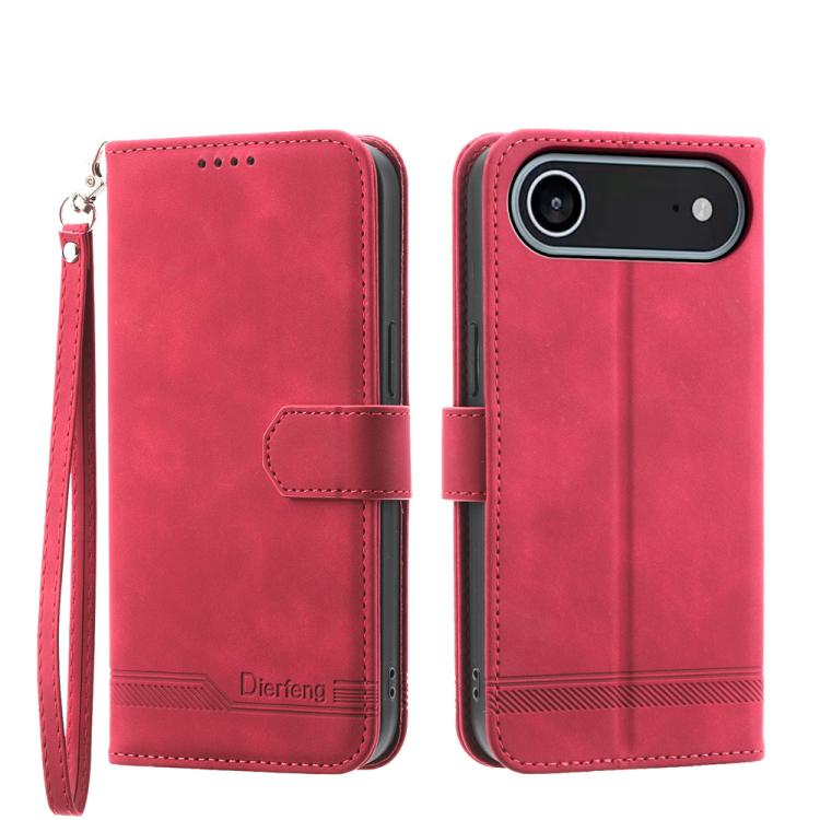 Étui de téléphone en cuir PU hybride TPU Dierfeng Dream Line, Pour iPhone 17 Pro Max, Pour iPhone 17 Pro, Pour iPhone 17, Pour iPhone Air, Pour iPhone 16e, Pour iPhone 16 Pro Max, Pour iPhone 16 Pro, Pour iPhone 16 Plus