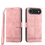 Étui de téléphone en cuir PU hybride TPU Dierfeng Dream Line, Pour iPhone 17 Pro Max, Pour iPhone 17 Pro, Pour iPhone 17, Pour iPhone Air, Pour iPhone 16e, Pour iPhone 16 Pro Max, Pour iPhone 16 Pro, Pour iPhone 16 Plus