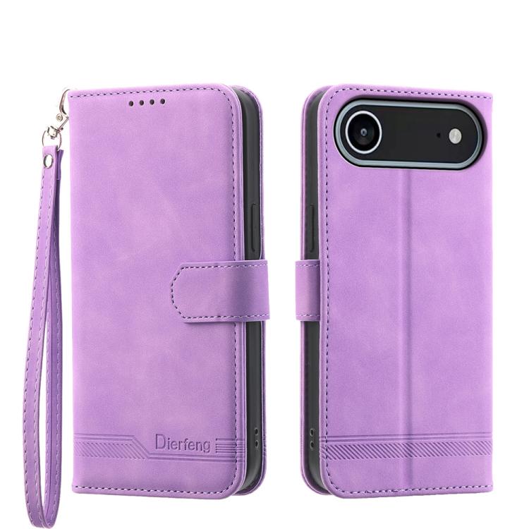 Étui de téléphone en cuir PU hybride TPU Dierfeng Dream Line, Pour iPhone 17 Pro Max, Pour iPhone 17 Pro, Pour iPhone 17, Pour iPhone Air, Pour iPhone 16e, Pour iPhone 16 Pro Max, Pour iPhone 16 Pro, Pour iPhone 16 Plus