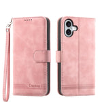 Étui de téléphone en cuir PU hybride TPU Dierfeng Dream Line, Pour iPhone 17 Pro Max, Pour iPhone 17 Pro, Pour iPhone 17, Pour iPhone Air, Pour iPhone 16e, Pour iPhone 16 Pro Max, Pour iPhone 16 Pro, Pour iPhone 16 Plus