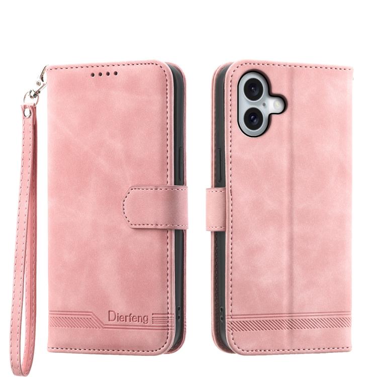 Étui de téléphone en cuir PU hybride TPU Dierfeng Dream Line, Pour iPhone 17 Pro Max, Pour iPhone 17 Pro, Pour iPhone 17, Pour iPhone Air, Pour iPhone 16e, Pour iPhone 16 Pro Max, Pour iPhone 16 Pro, Pour iPhone 16 Plus