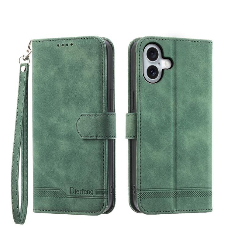 Étui de téléphone en cuir PU hybride TPU Dierfeng Dream Line, Pour iPhone 17 Pro Max, Pour iPhone 17 Pro, Pour iPhone 17, Pour iPhone Air, Pour iPhone 16e, Pour iPhone 16 Pro Max, Pour iPhone 16 Pro, Pour iPhone 16 Plus