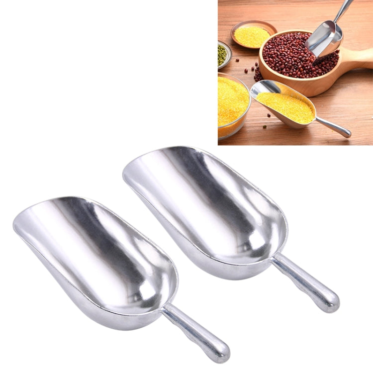 2 PCS Pelle multifonction en acier inoxydable, pelle à glace en alliage d'aluminium, pelle à thé alimentaire, cuillère à thé, M