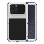 Étui de téléphone LOVE MEI antichoc en métal, étanche à vie et anti-poussière, pour iPhone 17 Pro Max, pour iPhone 17 Pro, pour iPhone 17, pour iPhone 16 Pro Max, pour iPhone 16 Pro, pour iPhone 16, pour iPhone 15 Pro Max, pour iPhone 15 Pro