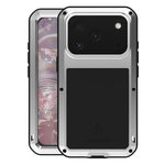 Étui de téléphone LOVE MEI antichoc en métal, étanche à vie et anti-poussière, pour iPhone 17 Pro Max, pour iPhone 17 Pro, pour iPhone 17, pour iPhone 16 Pro Max, pour iPhone 16 Pro, pour iPhone 16, pour iPhone 15 Pro Max, pour iPhone 15 Pro