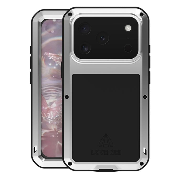 Étui de téléphone LOVE MEI antichoc en métal, étanche à vie et anti-poussière, pour iPhone 17 Pro Max, pour iPhone 17 Pro, pour iPhone 17, pour iPhone 16 Pro Max, pour iPhone 16 Pro, pour iPhone 16, pour iPhone 15 Pro Max, pour iPhone 15 Pro
