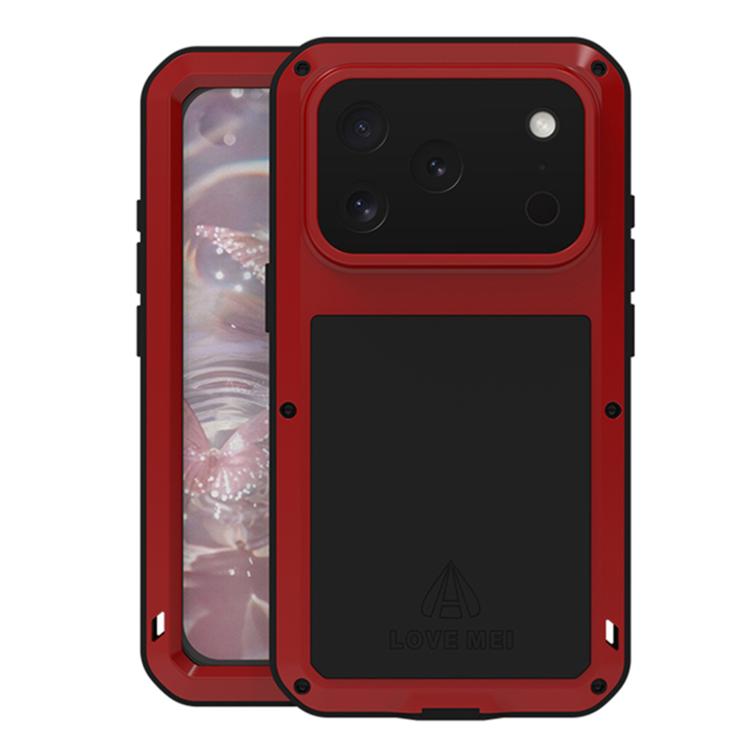 Étui de téléphone LOVE MEI antichoc en métal, étanche à vie et anti-poussière, pour iPhone 17 Pro Max, pour iPhone 17 Pro, pour iPhone 17, pour iPhone 16 Pro Max, pour iPhone 16 Pro, pour iPhone 16, pour iPhone 15 Pro Max, pour iPhone 15 Pro
