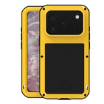 Étui de téléphone LOVE MEI antichoc en métal, étanche à vie et anti-poussière, pour iPhone 17 Pro Max, pour iPhone 17 Pro, pour iPhone 17, pour iPhone 16 Pro Max, pour iPhone 16 Pro, pour iPhone 16, pour iPhone 15 Pro Max, pour iPhone 15 Pro