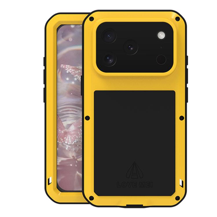 Étui de téléphone LOVE MEI antichoc en métal, étanche à vie et anti-poussière, pour iPhone 17 Pro Max, pour iPhone 17 Pro, pour iPhone 17, pour iPhone 16 Pro Max, pour iPhone 16 Pro, pour iPhone 16, pour iPhone 15 Pro Max, pour iPhone 15 Pro