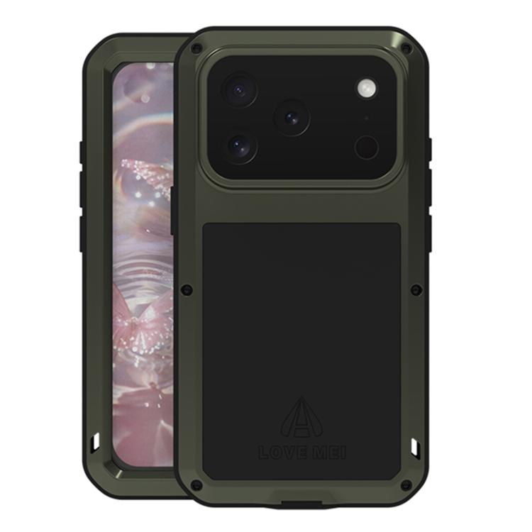 Étui de téléphone LOVE MEI antichoc en métal, étanche à vie et anti-poussière, pour iPhone 17 Pro Max, pour iPhone 17 Pro, pour iPhone 17, pour iPhone 16 Pro Max, pour iPhone 16 Pro, pour iPhone 16, pour iPhone 15 Pro Max, pour iPhone 15 Pro