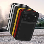 Étui de téléphone LOVE MEI antichoc en métal, étanche à vie et anti-poussière, pour iPhone 17 Pro Max, pour iPhone 17 Pro, pour iPhone 17, pour iPhone 16 Pro Max, pour iPhone 16 Pro, pour iPhone 16, pour iPhone 15 Pro Max, pour iPhone 15 Pro