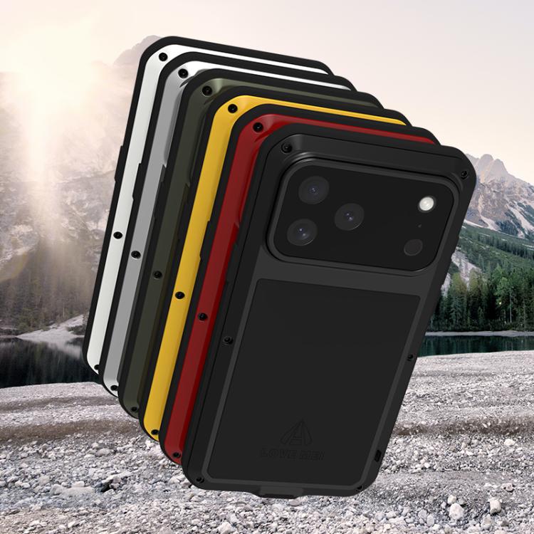 Étui de téléphone LOVE MEI antichoc en métal, étanche à vie et anti-poussière, pour iPhone 17 Pro Max, pour iPhone 17 Pro, pour iPhone 17, pour iPhone 16 Pro Max, pour iPhone 16 Pro, pour iPhone 16, pour iPhone 15 Pro Max, pour iPhone 15 Pro