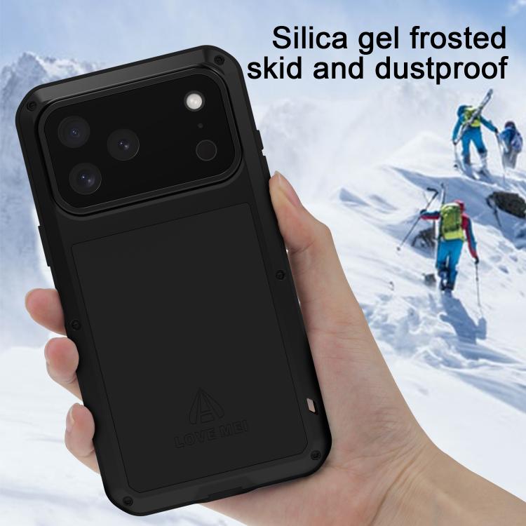 Étui de téléphone LOVE MEI antichoc en métal, étanche à vie et anti-poussière, pour iPhone 17 Pro Max, pour iPhone 17 Pro, pour iPhone 17, pour iPhone 16 Pro Max, pour iPhone 16 Pro, pour iPhone 16, pour iPhone 15 Pro Max, pour iPhone 15 Pro