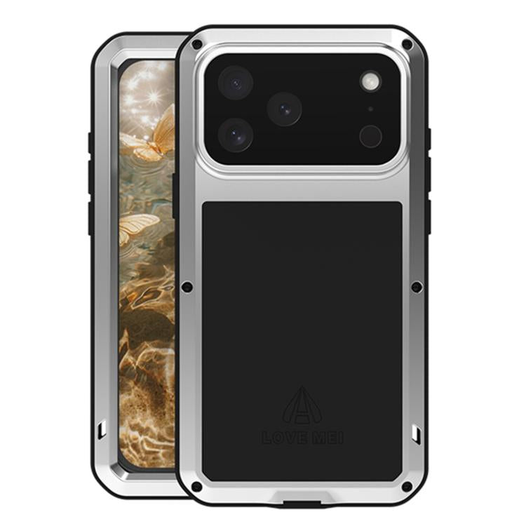 Étui de téléphone LOVE MEI antichoc en métal, étanche à vie et anti-poussière, pour iPhone 17 Pro Max, pour iPhone 17 Pro, pour iPhone 17, pour iPhone 16 Pro Max, pour iPhone 16 Pro, pour iPhone 16, pour iPhone 15 Pro Max, pour iPhone 15 Pro