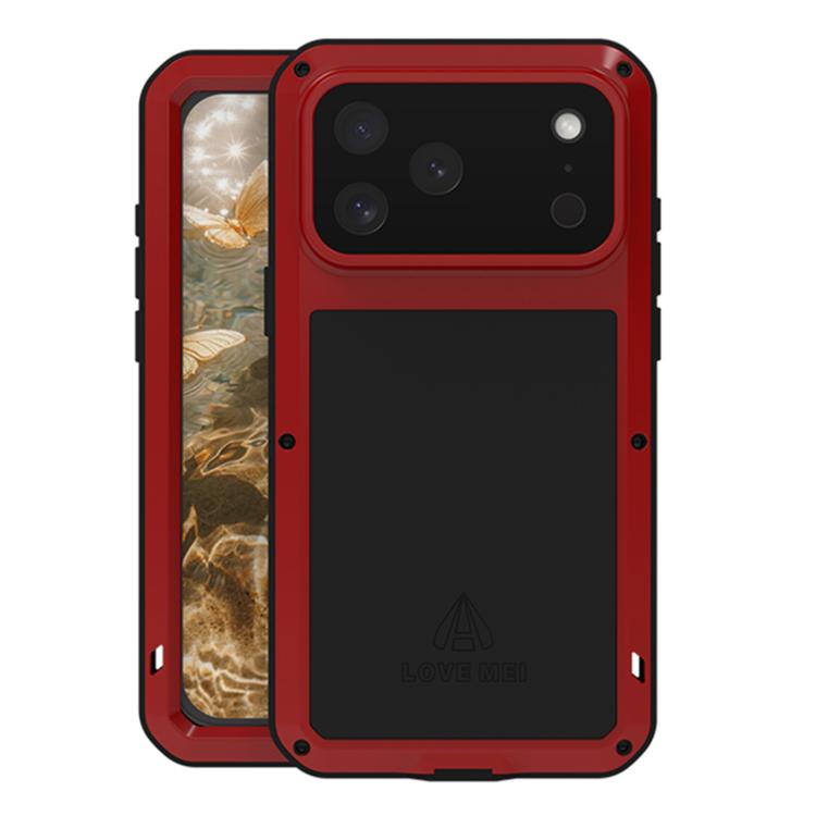 Étui de téléphone LOVE MEI antichoc en métal, étanche à vie et anti-poussière, pour iPhone 17 Pro Max, pour iPhone 17 Pro, pour iPhone 17, pour iPhone 16 Pro Max, pour iPhone 16 Pro, pour iPhone 16, pour iPhone 15 Pro Max, pour iPhone 15 Pro