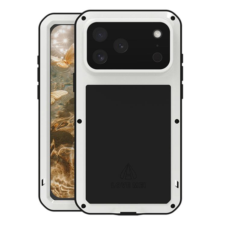 Étui de téléphone LOVE MEI antichoc en métal, étanche à vie et anti-poussière, pour iPhone 17 Pro Max, pour iPhone 17 Pro, pour iPhone 17, pour iPhone 16 Pro Max, pour iPhone 16 Pro, pour iPhone 16, pour iPhone 15 Pro Max, pour iPhone 15 Pro