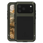Étui de téléphone LOVE MEI antichoc en métal, étanche à vie et anti-poussière, pour iPhone 17 Pro Max, pour iPhone 17 Pro, pour iPhone 17, pour iPhone 16 Pro Max, pour iPhone 16 Pro, pour iPhone 16, pour iPhone 15 Pro Max, pour iPhone 15 Pro