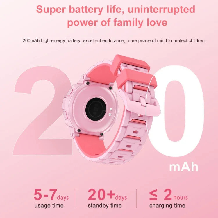 Montre connectée pour enfants HT19 avec écran rond de 1,2 pouce, étanche IP68, et prise en charge du suivi du sommeil