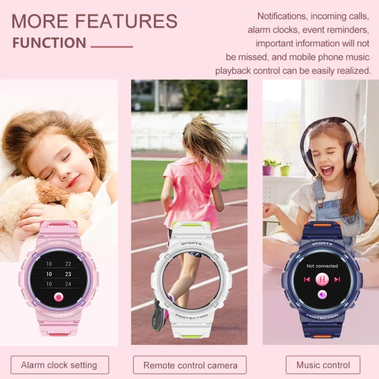 Montre connectée pour enfants HT19 avec écran rond de 1,2 pouce, étanche IP68, et prise en charge du suivi du sommeil