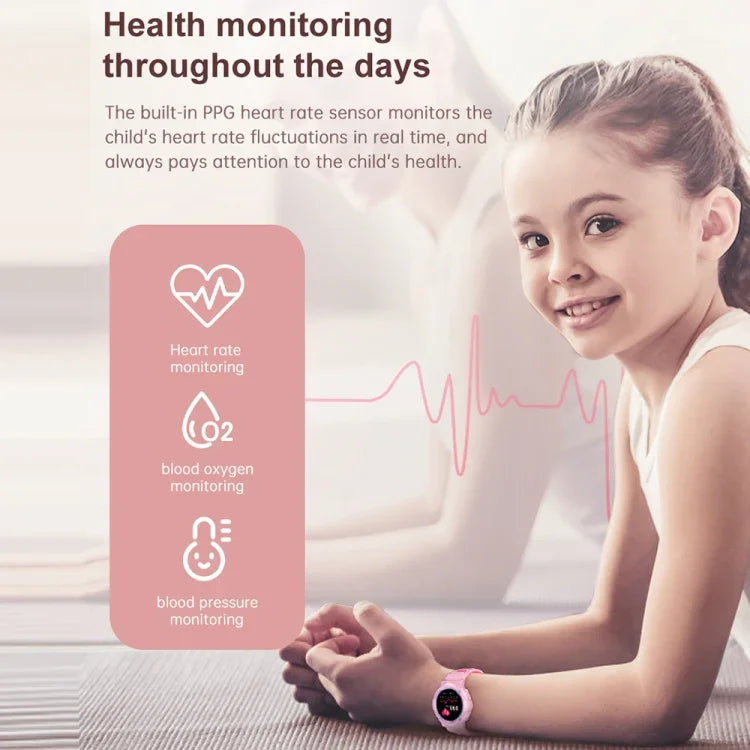 Montre connectée pour enfants HT19 avec écran rond de 1,2 pouce, étanche IP68, et prise en charge du suivi du sommeil