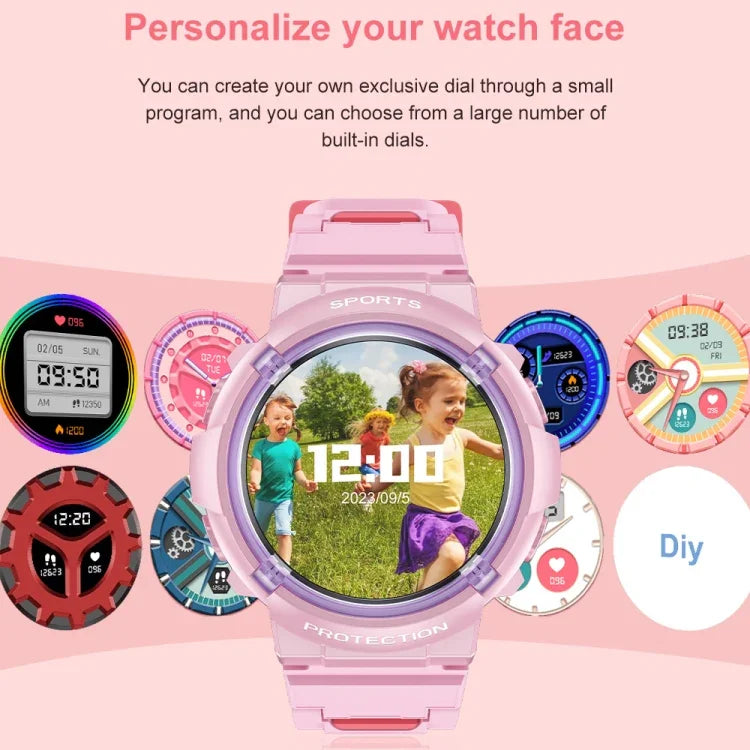 Montre connectée pour enfants HT19 avec écran rond de 1,2 pouce, étanche IP68, et prise en charge du suivi du sommeil