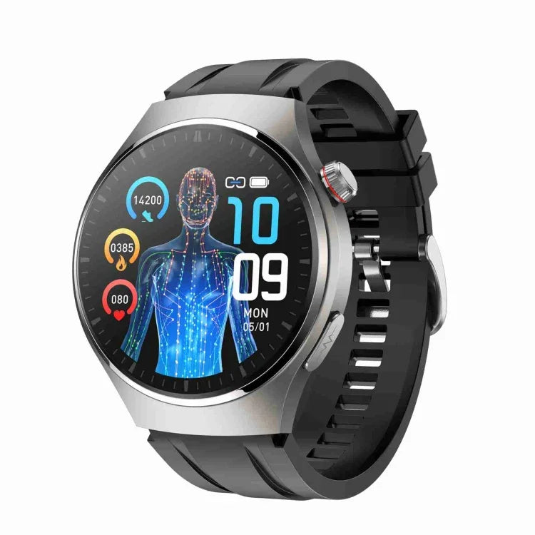 Montre connectée MT200 avec écran AMOLED de 1,43 pouce, étanche IP67, compatible avec les appels, la surveillance de l'ECG, de la température corporelle et de la glycémie.