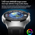 Montre connectée MT200 avec écran AMOLED de 1,43 pouce, étanche IP67, compatible avec les appels, la surveillance de l'ECG, de la température corporelle et de la glycémie.