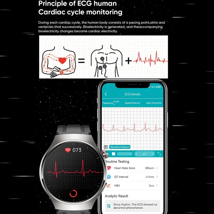 Montre connectée MT200 avec écran AMOLED de 1,43 pouce, étanche IP67, compatible avec les appels, la surveillance de l'ECG, de la température corporelle et de la glycémie.