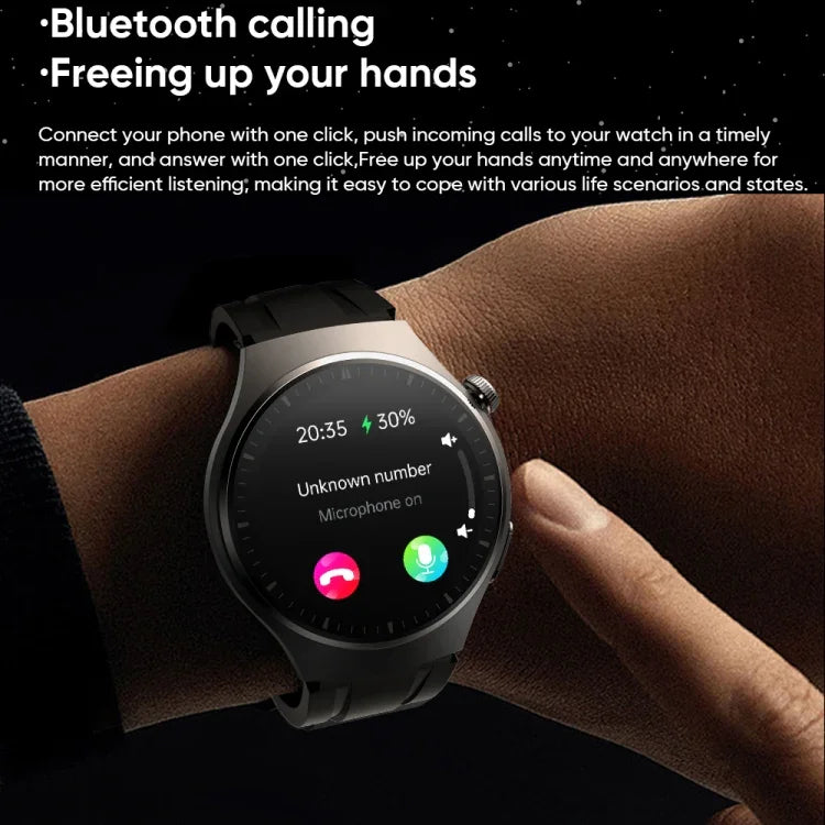 Montre connectée MT200 avec écran AMOLED de 1,43 pouce, étanche IP67, compatible avec les appels, la surveillance de l'ECG, de la température corporelle et de la glycémie.