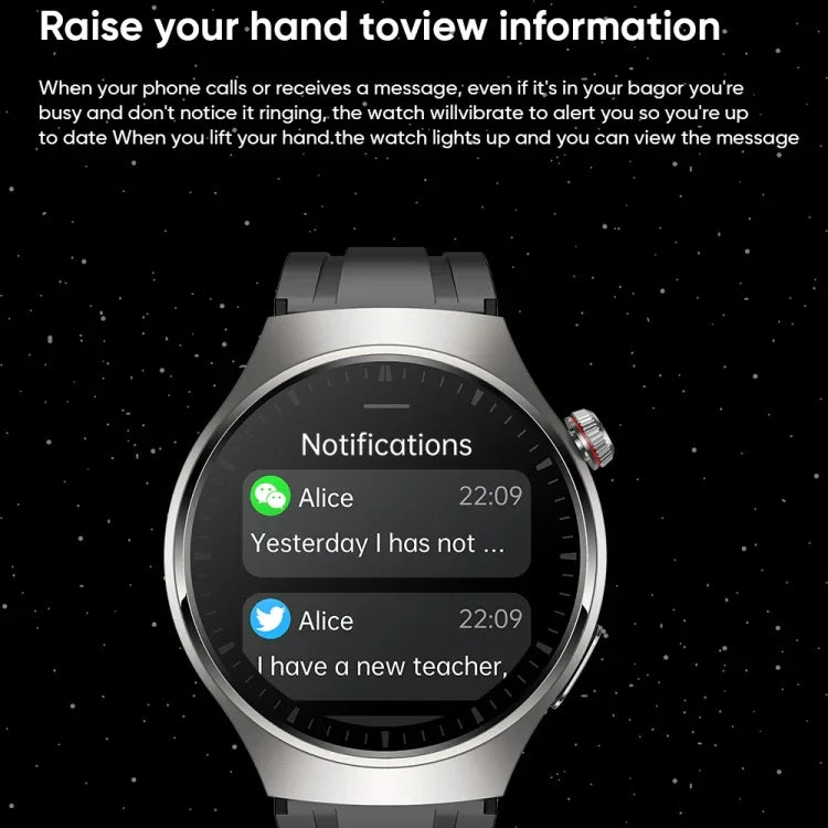 Montre connectée MT200 avec écran AMOLED de 1,43 pouce, étanche IP67, compatible avec les appels, la surveillance de l'ECG, de la température corporelle et de la glycémie.