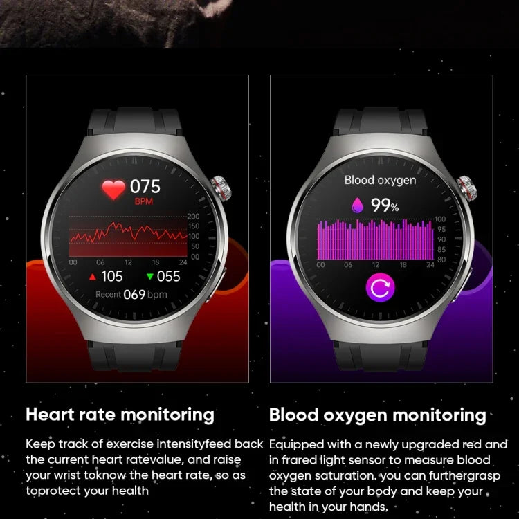 Montre connectée MT200 avec écran AMOLED de 1,43 pouce, étanche IP67, compatible avec les appels, la surveillance de l'ECG, de la température corporelle et de la glycémie.