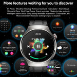 Montre connectée MT200 avec écran AMOLED de 1,43 pouce, étanche IP67, compatible avec les appels, la surveillance de l'ECG, de la température corporelle et de la glycémie.