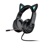Casque de jeu filaire AWEI GM-9 avec oreilles de chat et lumière colorée, GM-9