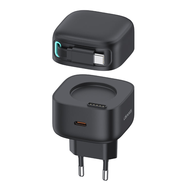 Chargeur rapide GaN USAMS US-CC202 série SMF PD35W double port Type-C, prise EU