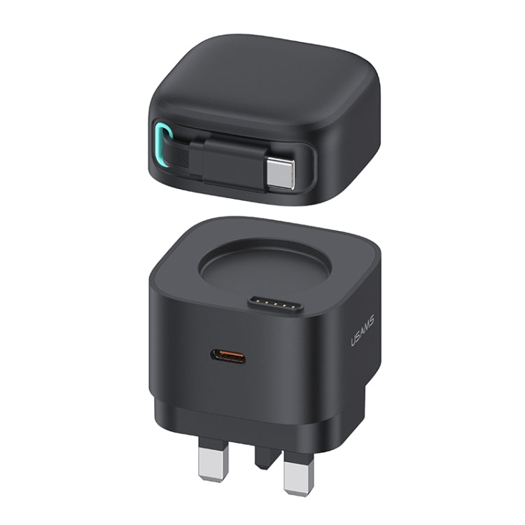Chargeur rapide GaN USAMS US-CC204 série SMF PD35W double port Type-C, prise UK