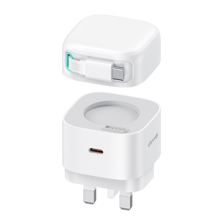 Chargeur rapide GaN USAMS US-CC204 série SMF PD35W double port Type-C, prise UK