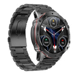 Montre Intelligente AK56 IP67 BT5.1 1.43 pouces, Prend en Charge les Appels Vocaux / la Surveillance de la Santé, Bracelet en Acier Perlé, Bracelet en Maille d'Acier