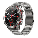 Montre Intelligente AK56 IP67 BT5.1 1.43 pouces, Prend en Charge les Appels Vocaux / la Surveillance de la Santé, Bracelet en Acier Perlé, Bracelet en Maille d'Acier