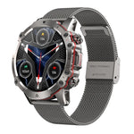 Montre Intelligente AK56 IP67 BT5.1 1.43 pouces, Prend en Charge les Appels Vocaux / la Surveillance de la Santé, Bracelet en Acier Perlé, Bracelet en Maille d'Acier